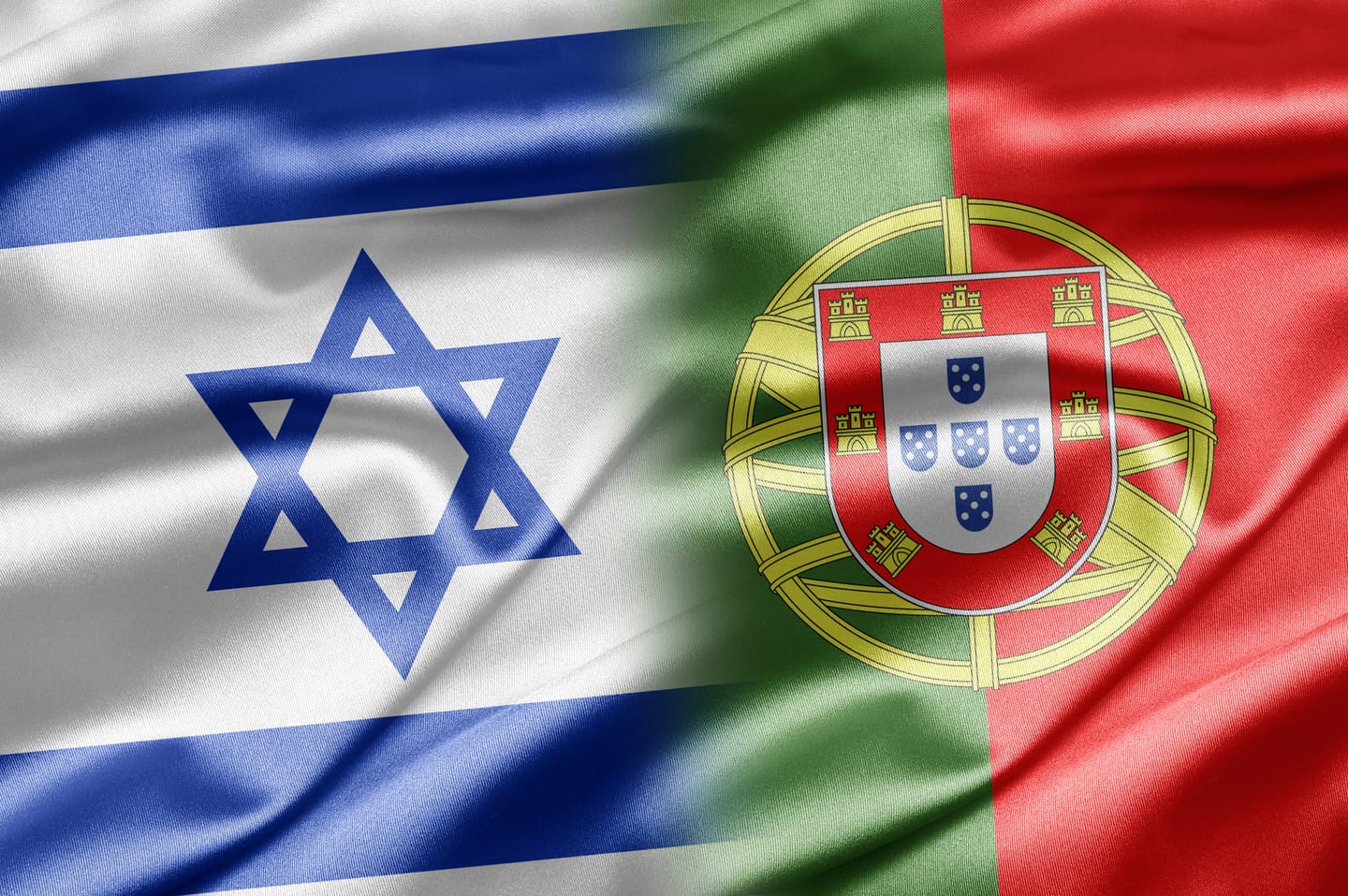 The flag of Israel and the flag of Portugal waving side by side — the Israel-Portugal tax treaty