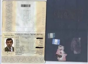The details page of an old Israeli passport — State of Israel — with the holder's photo