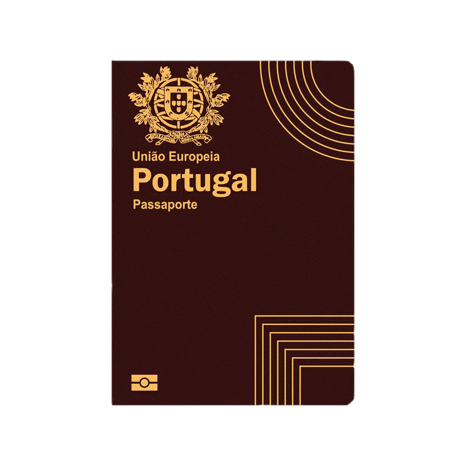 Cover of a Portuguese passport — União Europeia · Portugal · Passaporte in burgundy with the national coat of arms